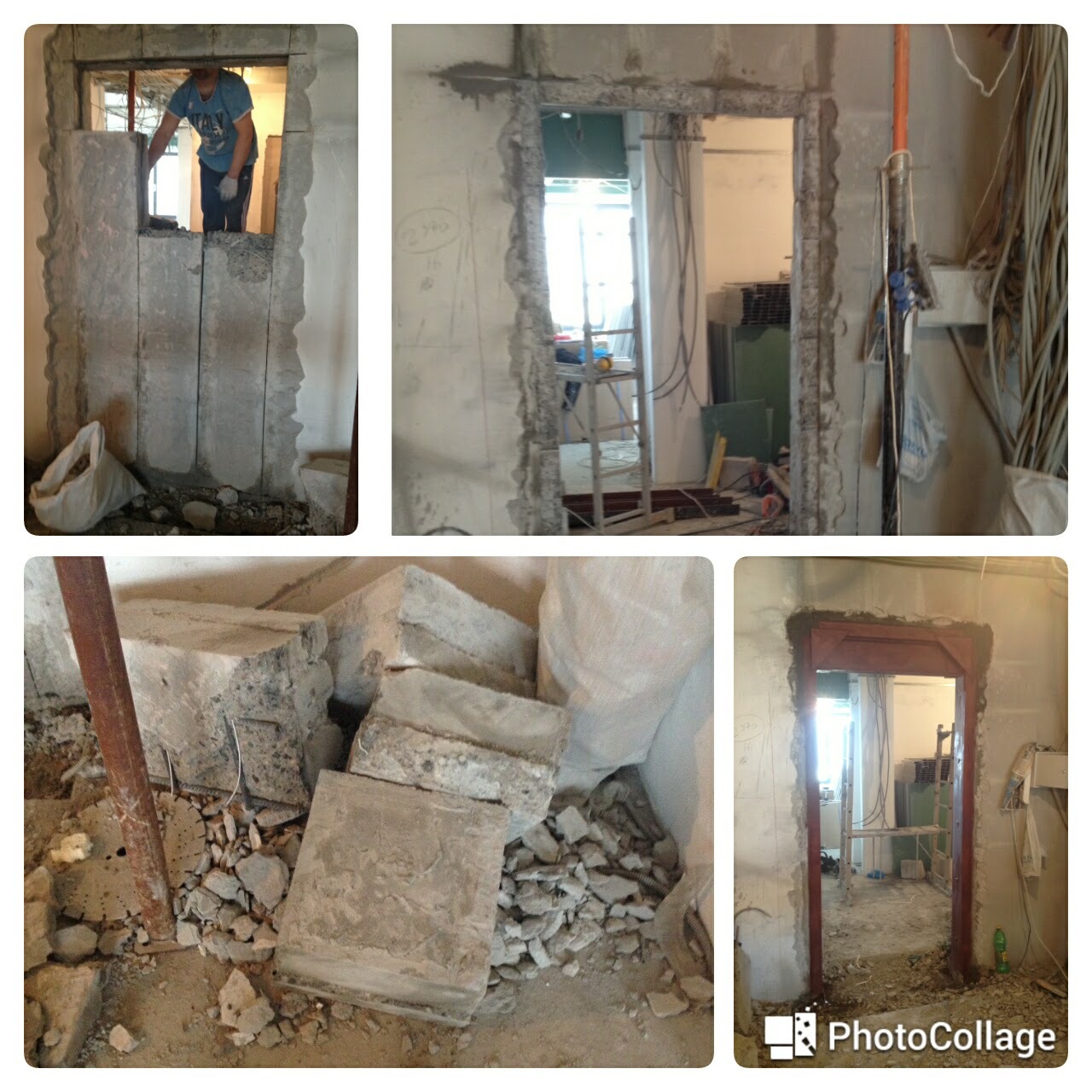 Прорезка и усиление проема в ж/б стене